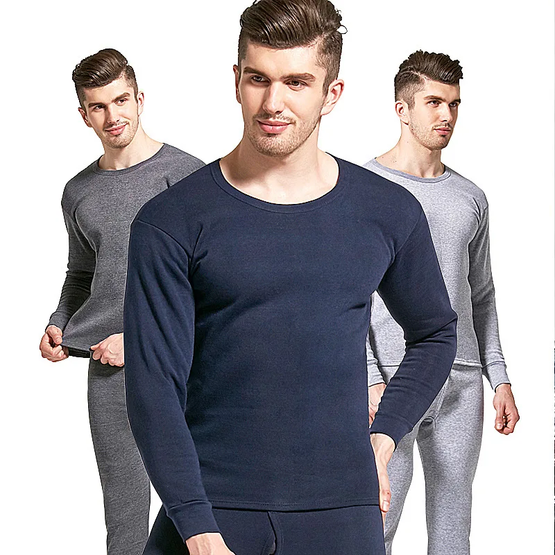Large Size Thermal Underwear Set For Men Winter Thicken Thermo Underwear 2Pcs/set Long Sleeves Tops+ Pants Warm Thermal Clothing