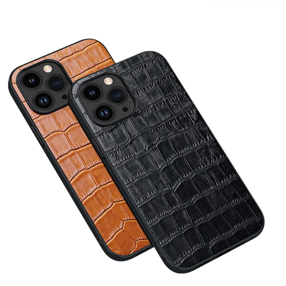 

Luxury 3D Texture Genuine Leather Case for iPhone 14/14 Pro/14 Plus/14 Pro Max Shockproof Heavy Duty Defender Cover Case