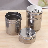1pcs stainless steel seasoning can salt sugar bottle rotating cover spice pepper shaker spice jar toothpick case kitchen gadgets