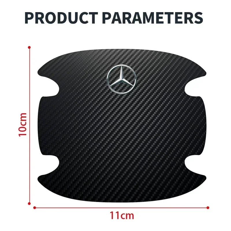 4 шт./компл. наклейка на дверную ручку автомобиля из углеродного волокна против