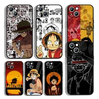 anime one piece luffy for apple iphone 13 12 11 mini 8 7 6s 6 xs xr x 5 5s se 2020 pro max plus black phone case capa