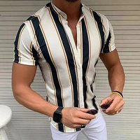 summer vintage striped mens shirt