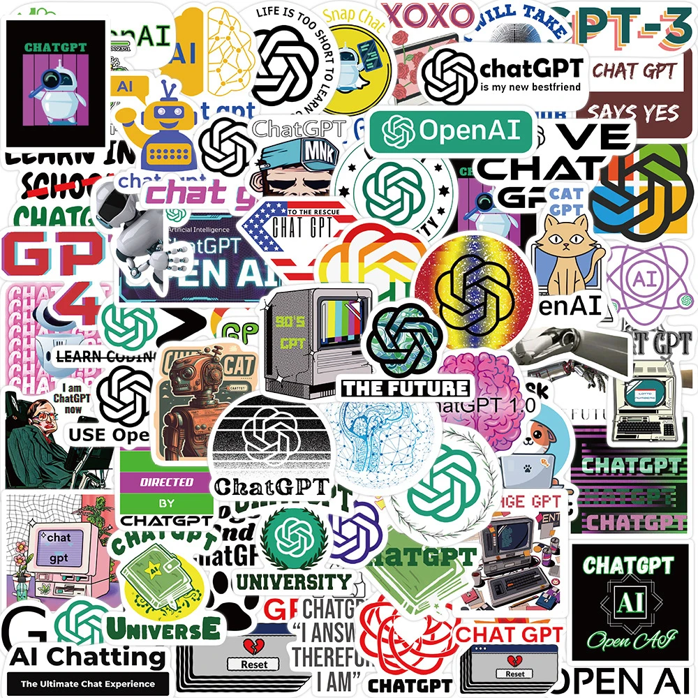 

10/30/60pcs Cartoon Chat Gpt Programming Stickers Decoration Skateboard Laptop Phone Motorcycle Waterproof Sticker Decal Kid Toy