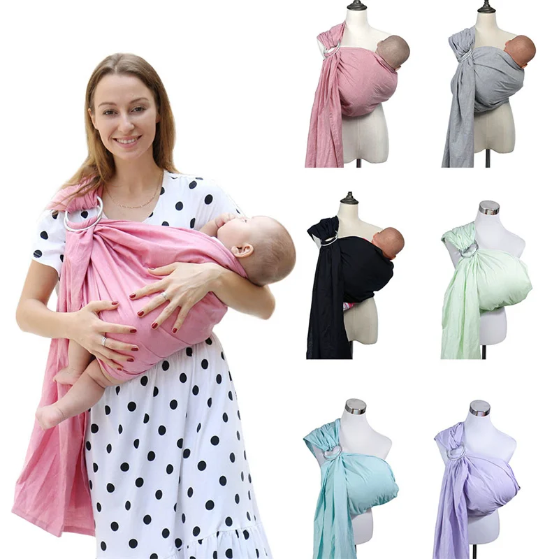 Baby Carrier Wrap Ring Sling Baby Carrier Breathable Cotton and Linen Solid Color Kangaroo Newborn Infant Child Sling