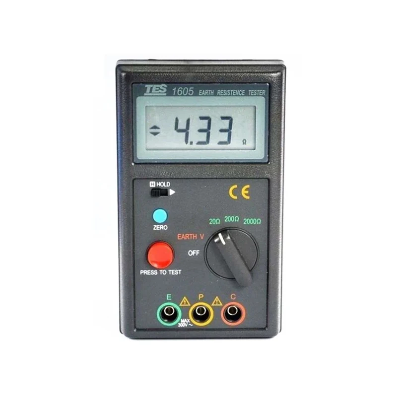 

New TES-1605 Digital Earth Voltage Resistance Tester Meter 0~199.9V/0~1999