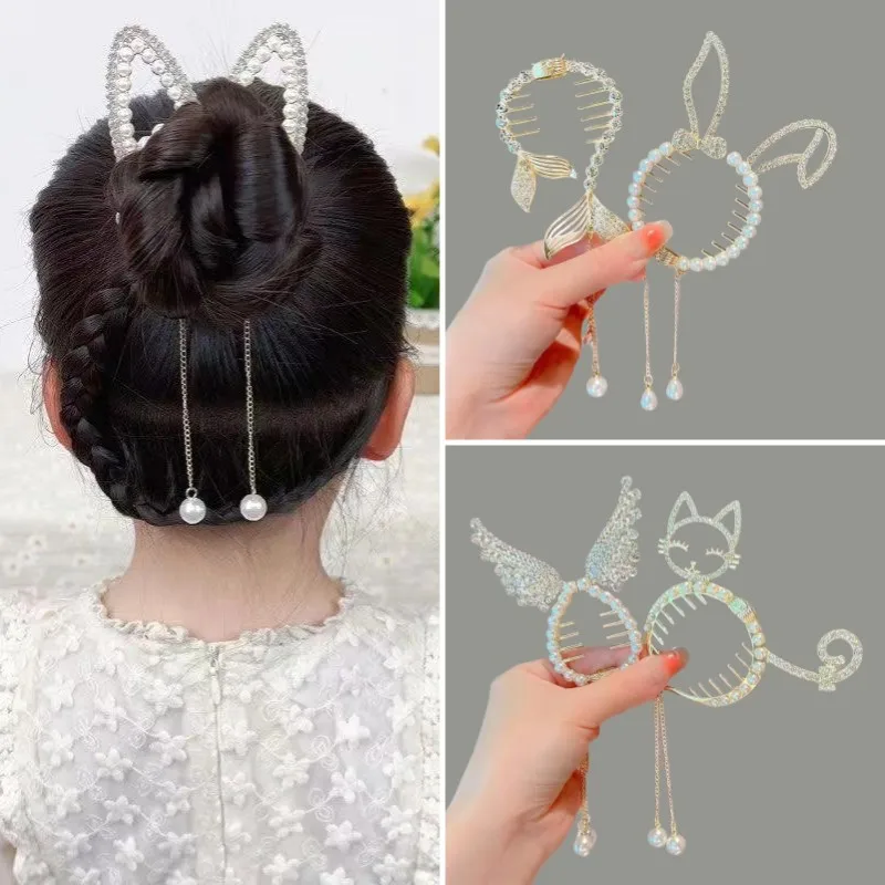 

2023 Elegant Pearl Ribbon Tassel Hairpins Hairgrips Barrettes For Women Girls Hair Accessories Vintage Wing Hair Clip Hairpin