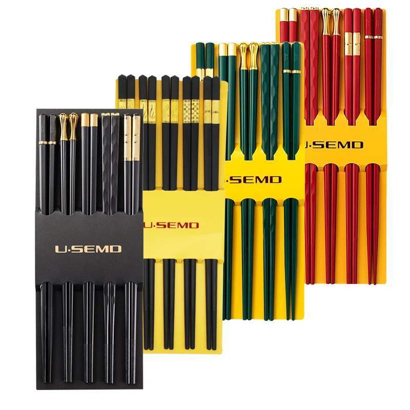 

5Pairs chopsticks high-quality chopsticks set food-grade plastic sticks, easy to clean high temperature resistant sushi sticks