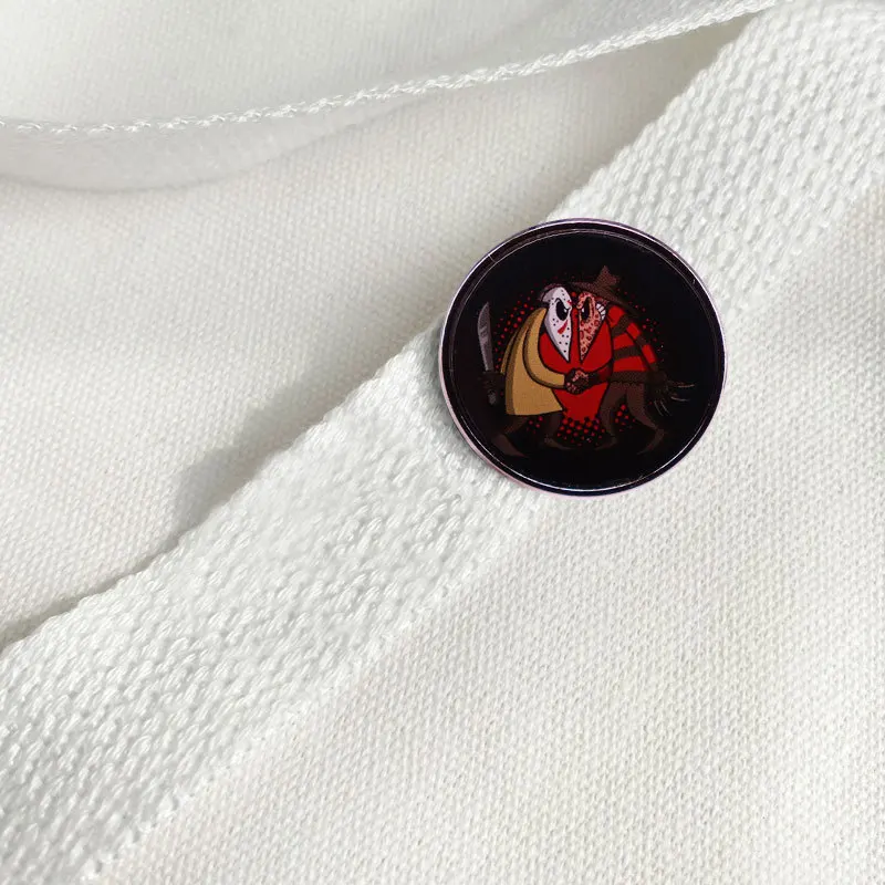 

Terrorist Killer Enamel Pin Wrap Clothes Lapel Brooch Fine Badge Fashion Jewelry Friend Gift
