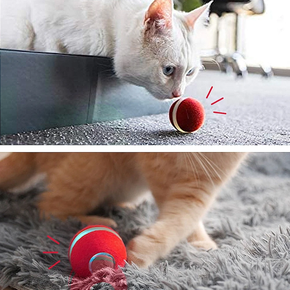 

Smart Cat Toy Interactive Rolling Ball Automatic Rotating Pet Game Toys For Cats Dogs Kitten USB Electric LED Flash Balls