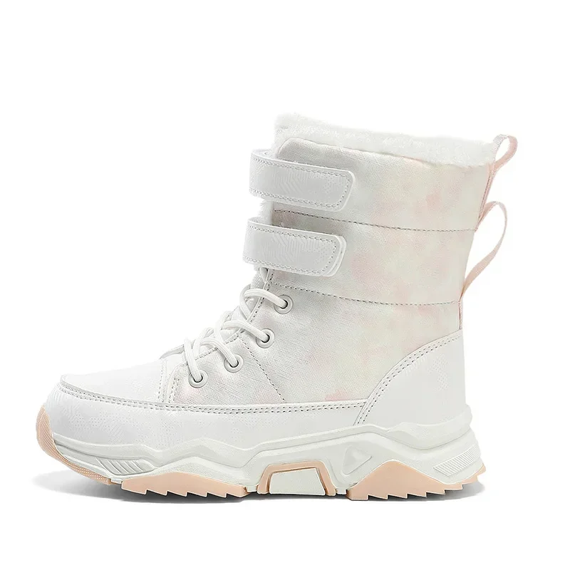 Плюшевые модные короткие ботинки на платформе детские зимние для девочек теплые