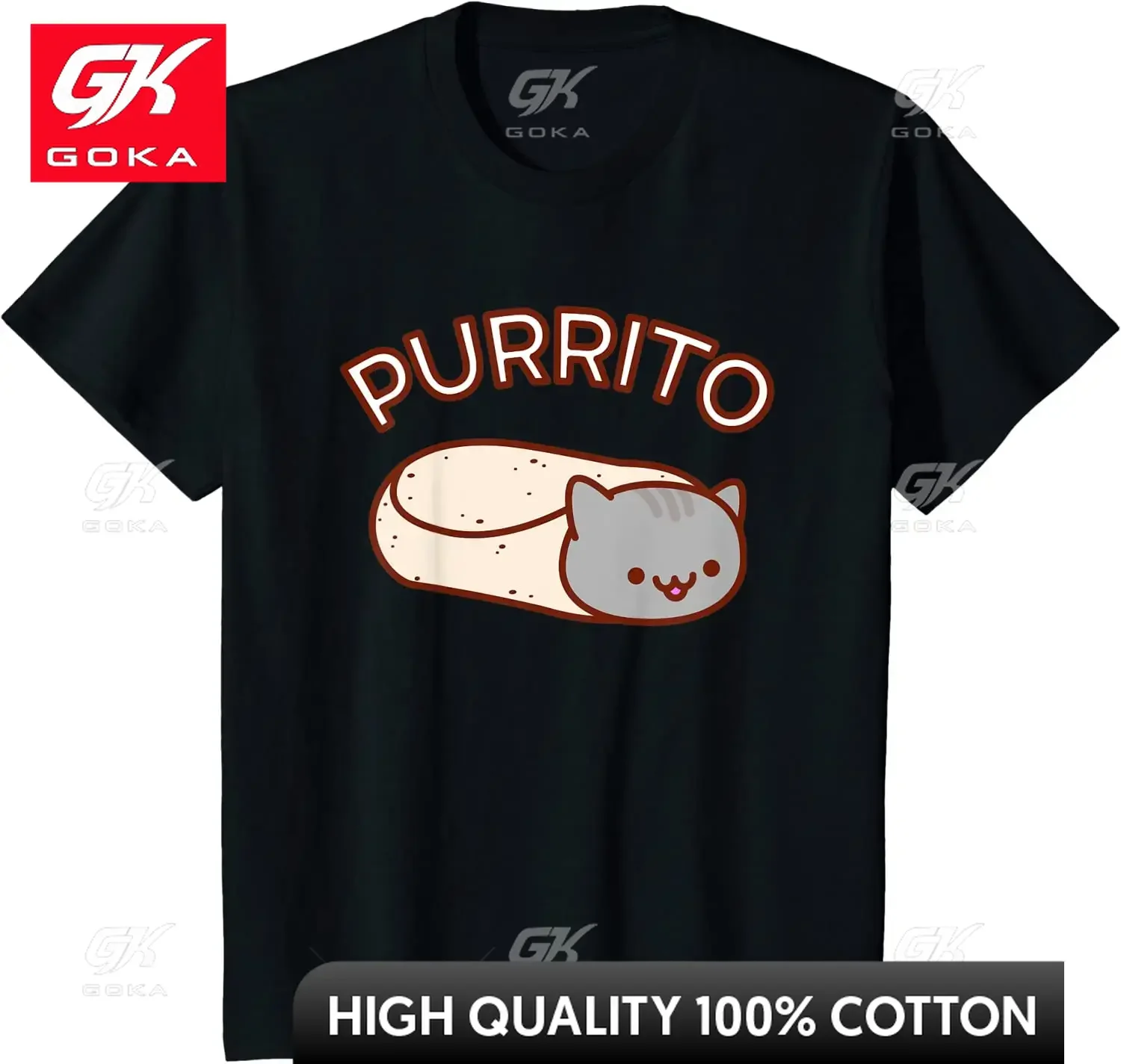 Purrito Kawaii футболка мопс собака кошка одежда повседневная хлопковая Four Seasons для