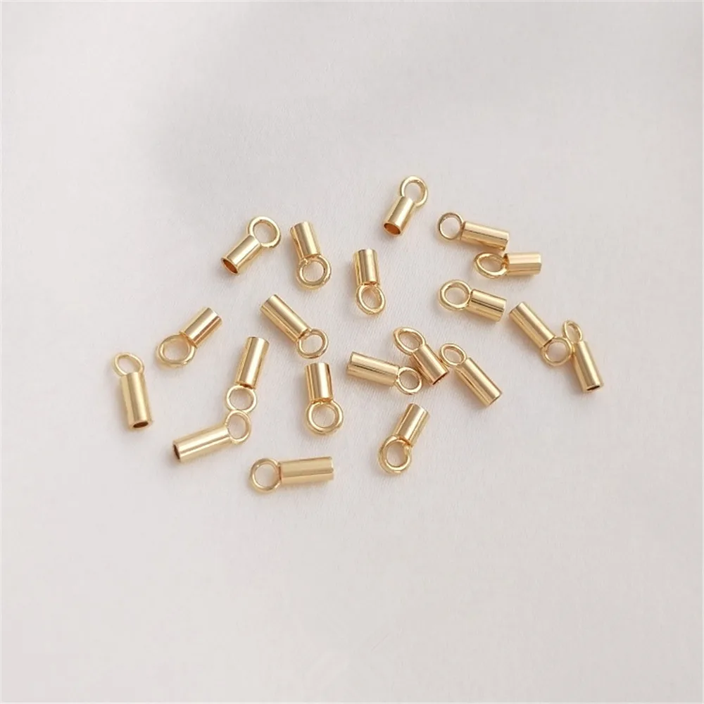 

14K Gold Filled Plated Chain leather rope joint sleeve end buckle positioning pipe DIY manual connection accessories materials