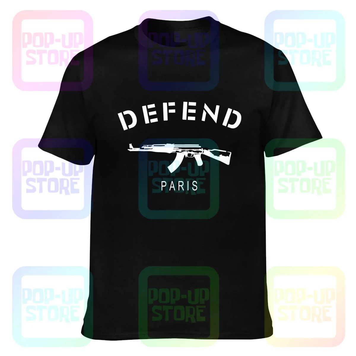 Защитите Парижа 3D печать Ak47 футболка Поп Ретро Новинка Универсальная - купить по