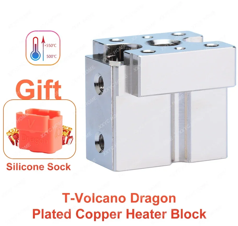 Медный нагревательный блок Trianglelab T-Volcano с покрытием дракона совместимый