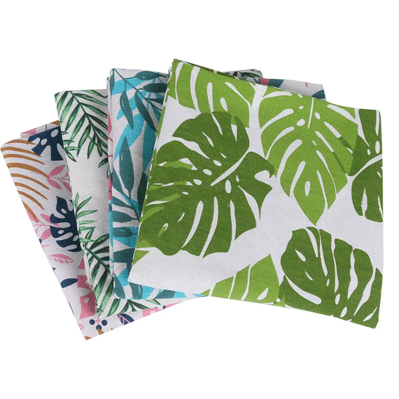 

1PC Fashion Curtain Linen Fabric Plants Printed Sofa Cover Cotton Home Decoration Fresh DIY High Quality