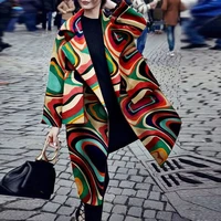 2022 autumn and winter womens casual long solid color warm woolen coat windbreaker