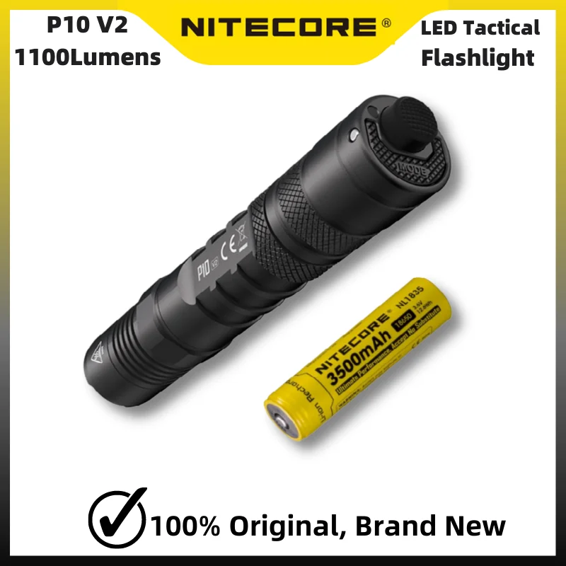 

NITECORE P10 V2 Flashlight 1100 Lumens CREE XP-L2 V6 LED STROBE READY™ Ultra Compact Tactical self defense Torch Light