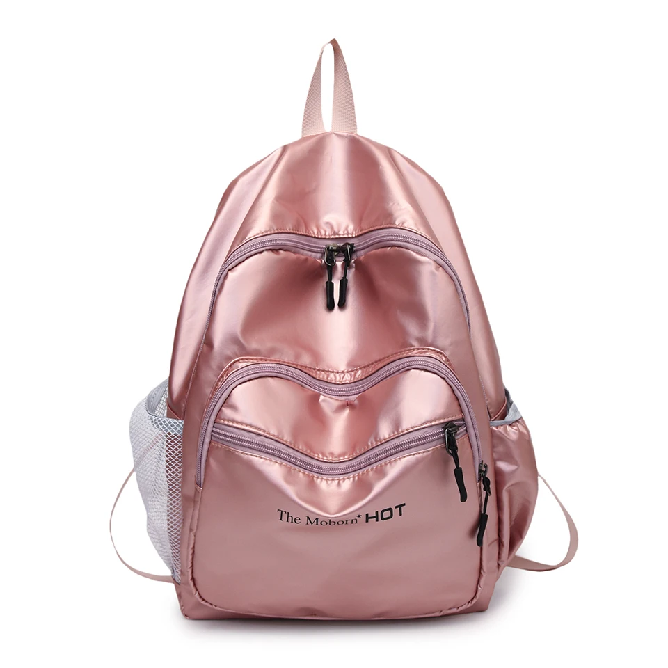 Женские сумки через плечо с лазерным принтом блестящие розовые для отдыха или