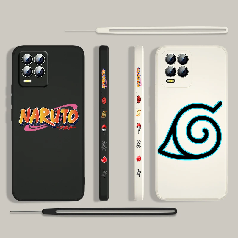 

Anime Cute NARUTO Boy For OPPO Realme 50i 50A 9i 8 6 Pro Find X3 Lite GT Master A9 2020 Liquid Left Rope Phone Case Capa Cover