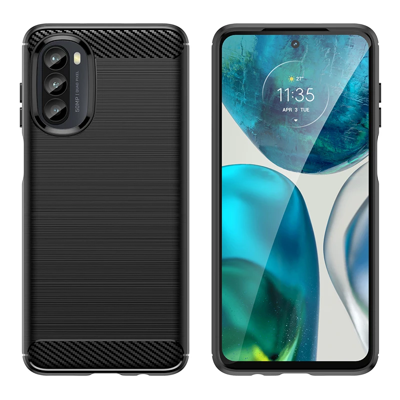 

Brushed Carbon Fiber Case For Moto G71S Shockproof Phone Cover for moto g71s Full Protective Soft Silicone Phone Cases