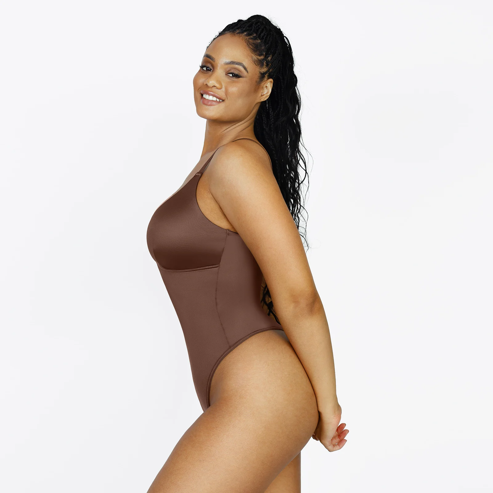 Skims Satin Bodysuit For Women Shapewear Thong Tank Top Adjustable Spaghetti Strip Waist Cincher Underwear Stomach Shapewear