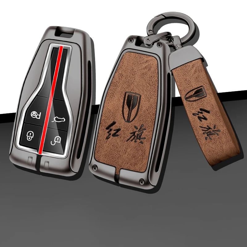 

Fashion Car Leather Key Case Cover Fob For Hongqi H5 H9 HS5 HS7 H7 L5 HS3 L9 Protector Keyless Shell Auto Accessories