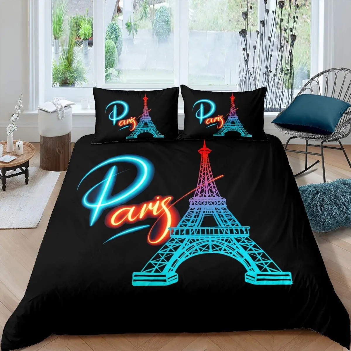 

Eiffel Tower Bedding Set Paris Duvet Cover Set French Style Bedding Set Bedclothes Double Queen King Size Polyester Qulit Cover