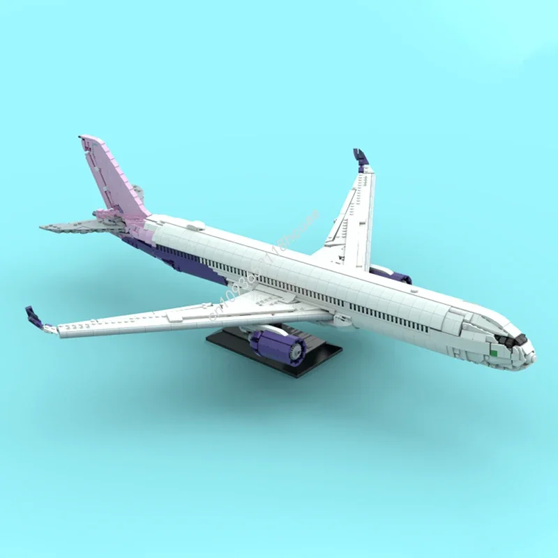 Фото 2847 деталей MOC: Конструктор-модель самолета Airbus A350-1000 (Рияд), развивающая игрушка, подарок на праздник №1