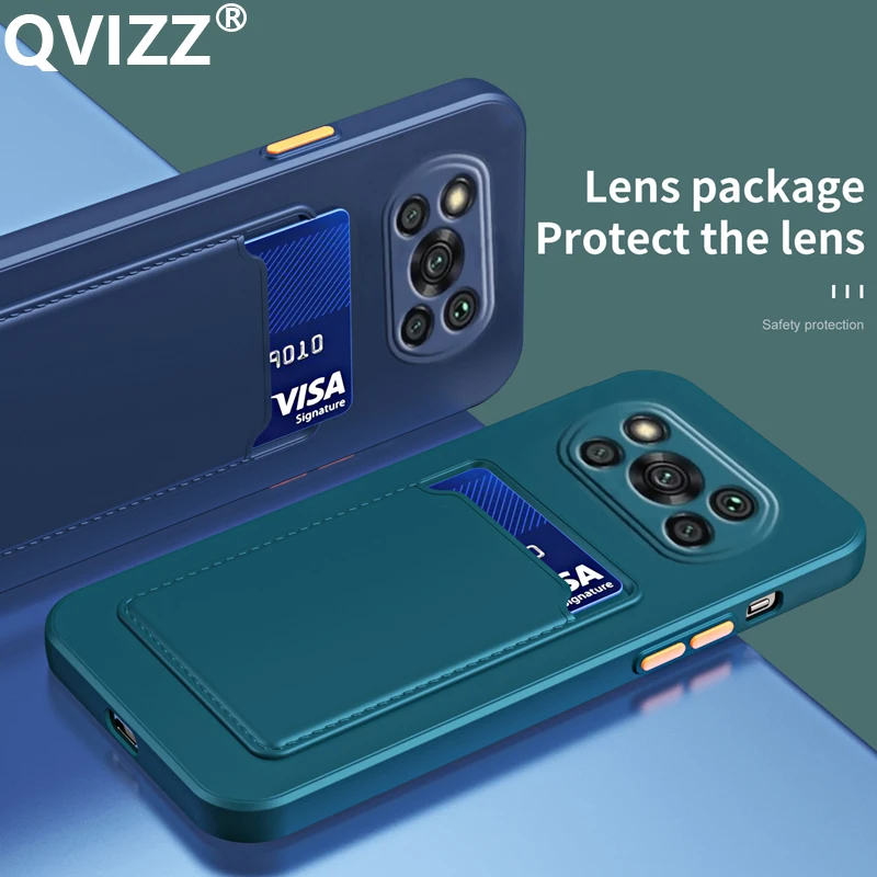 Карманный чехол для карт Xiaomi POCO X4 Pro X3 NFC M3 F3 Mi 11 Lite Redmi Note 10 9 8 11S 10S 9S 10C 9T Мягкий