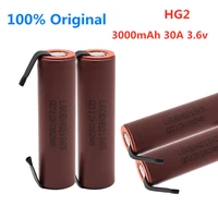 original for hg2 3000mah battery 3 6v 18650 battery with strips soldered battery for screwdrivers 30a high currentdiy nickel