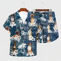 shirt summer boxer hawaiian set 3d printed hawaii shirt beach shorts men for women funny dog clothes