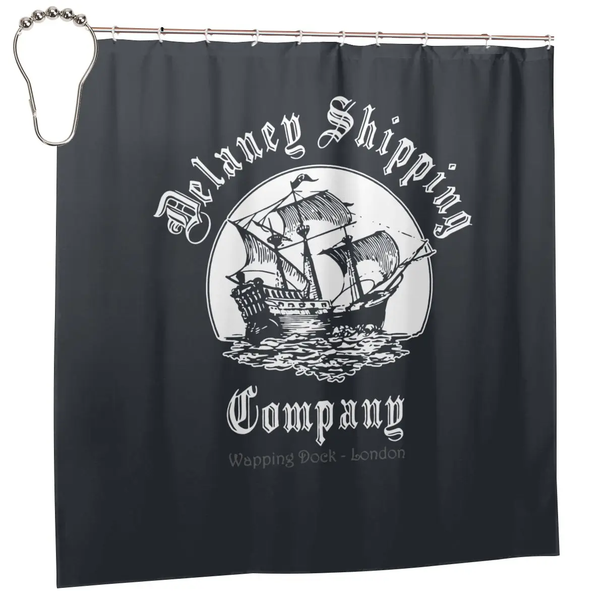 Delaney Shipping Company London Taboo Inspired Cols Shower Curtain Bathroom No Fading | Curtains