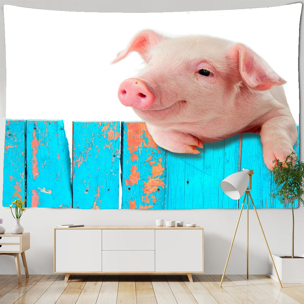 

3D Funny Pig Animal Printed Large Wall Tapestry Cheap Wall Hanging Bohemian Wall Tapestries Wall Art Decor Beach towel