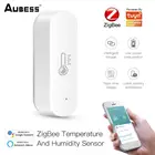 Умный датчик температуры и влажности Tuya ZigBee, работает от аккумулятора, работает с Alexa Google Home, 5 шт.