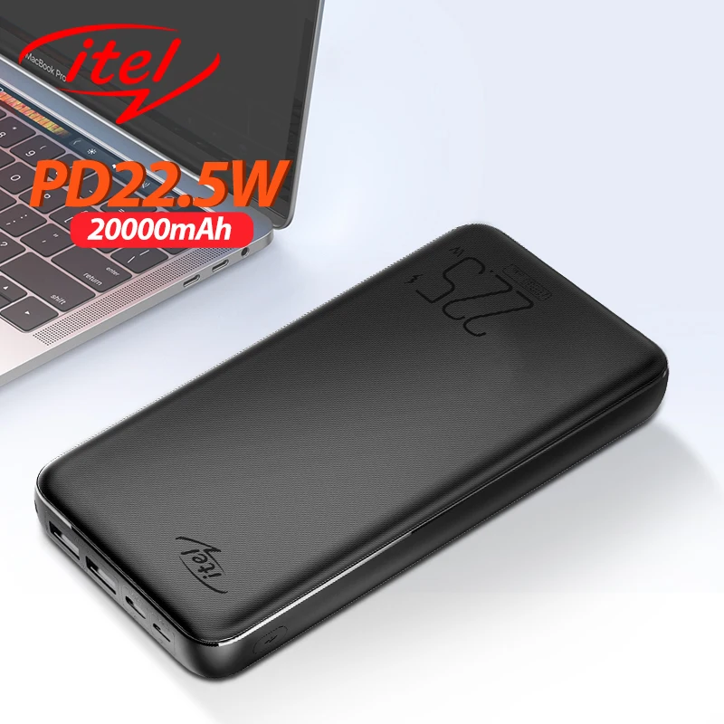 

Itel Power Bank 20000mAh QC PD 3.0 PoverBank Fast Charging PowerBank 20000 mAh USB External Battery Charger For iPhone 14 13