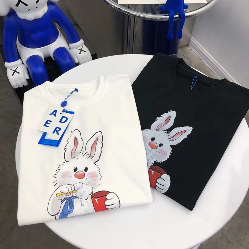 

ADER ERROR T-shirt Rabbit Printing Short Sleeve Oversized Letter Print Tees Summer Casual Tops Cotton Couple for Men and Women