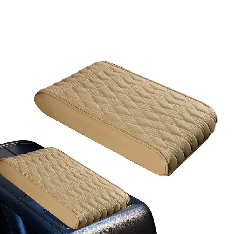 

Мягкий чехол для центральной консоли автомобиля, мягкие и нескользящие кожаные чехлы для подлокотников с уютной пеной с эффектом памяти, автомобильные чехлы для подлокотников