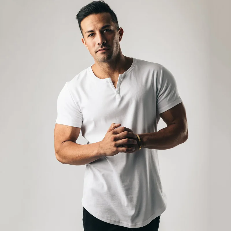 

2022 New Brand Summer Men's Clothing Fashion Round Neck Male T-shirt Men's Casual T-shirt Jogger Gyms Bodybuilding Short Sleeve