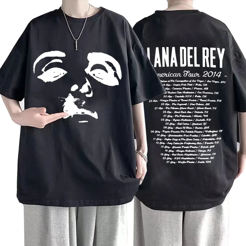 

Singer Lana Del Rey T Shirt American Tour Concert T-shirt Men Women Casual Cotton Loose Short Sleeve T Shirts Hip Hop Streetwear