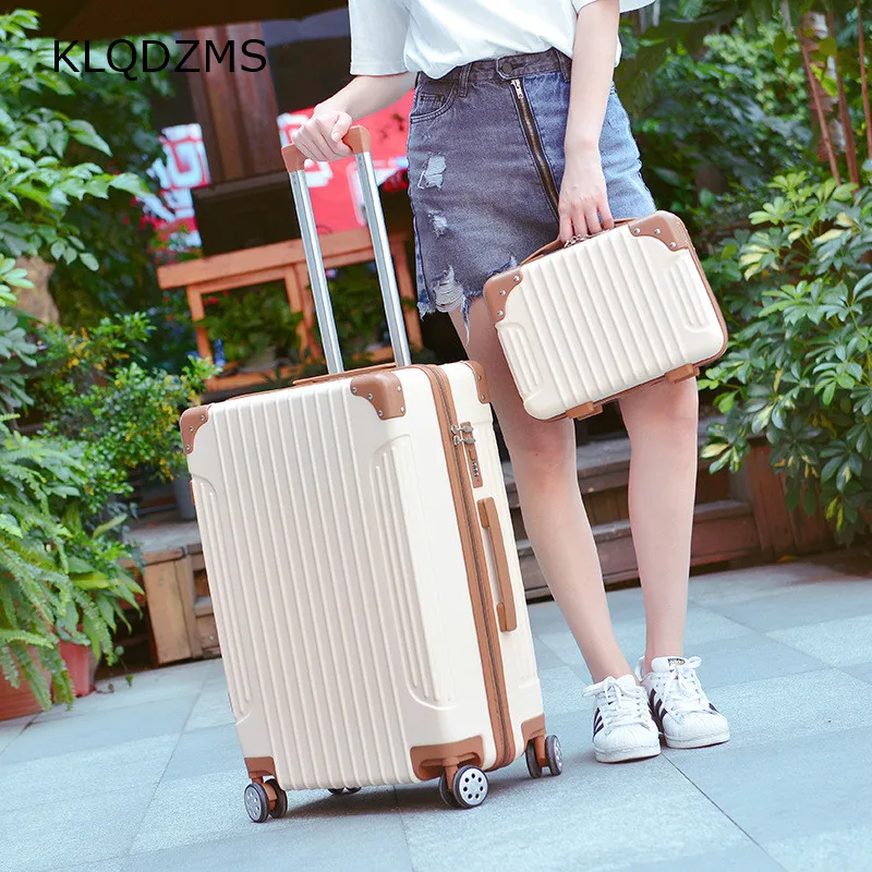 KLQDZMS High Quality Japanese Multi-color mute Universal Wheel Boarding Suitcase Female Hard Shell Waterproof Luggage Male