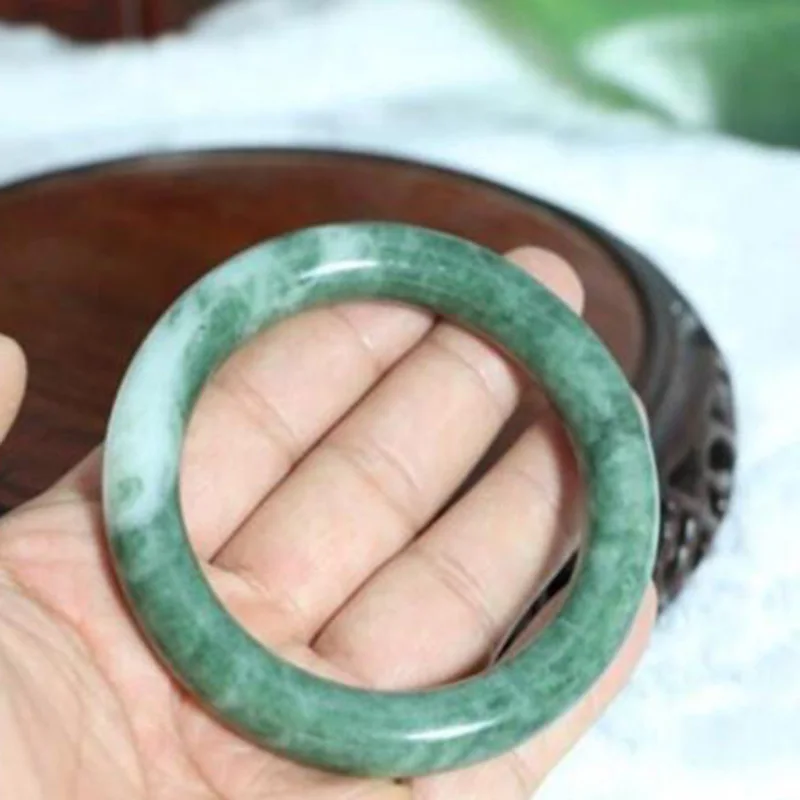 

Genuine Natural Green Jadeite Round Bangle Men Women Healing Jewelry Real Chinese Guizhou Jades Stone Bangles Pulsera Feng Shui