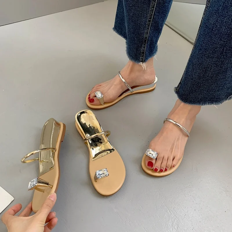 

NEW Women Beach Shining Slipper Lady Summer Bohemia Diamond Sandals Flip Flops Comfortable Boho Shoes Pantuflas De Mujer