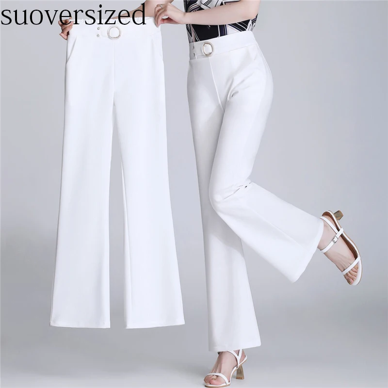 

New Women OL Wear Ankle-Length Pants Spring Summer Roupas Femininas High Waist Straight Trousers Formal Suit Streetwear Elastic