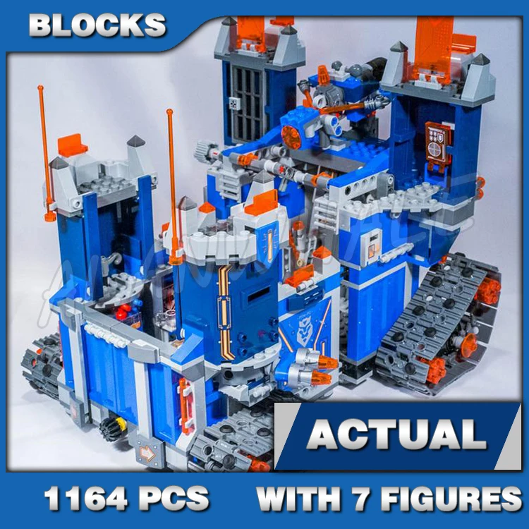 1164 шт. Nexoes Knights 2in1 Battle Rolling Castle The Fortrex Headquarters 10490 Набор строительных блоков