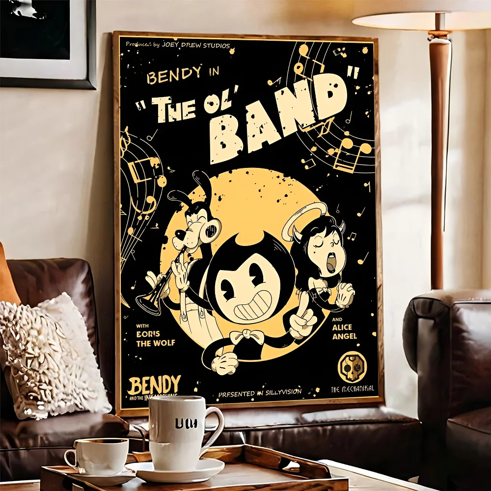 B-Bendy A-And The L-Ink M-Machine DIY липкий постер водостойкая бумажная наклейка кофейня бар