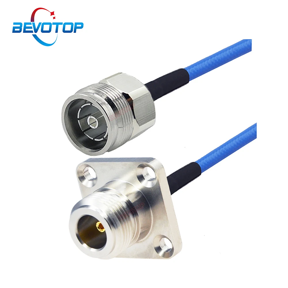 

RG402 Mini DIN 4.3-10 Female Jack to N Female Flange Panel Mount Semi-Flexible RG141 Cable 50 Ohm RF Coaxial Extension Jumper
