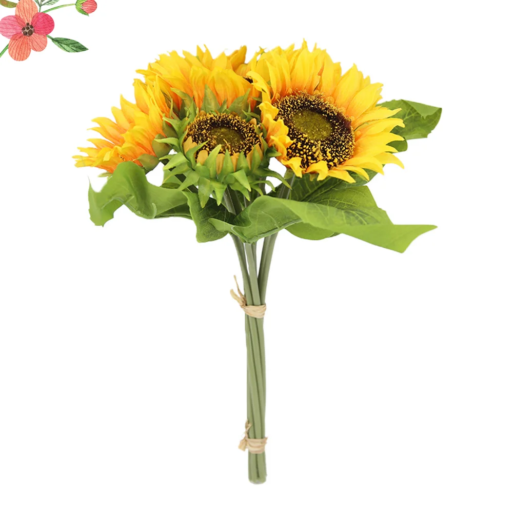 

1PC Premium Beautiful Fake Flower Simulation Flower Sunflower Bouquet for Wedding Home Decoration