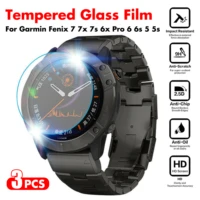 3pcs 9h screen protector for garmin fenix 7x 6x pro 7 6 pro 6s 5 5s smart watch tempered glass screen protector protective film