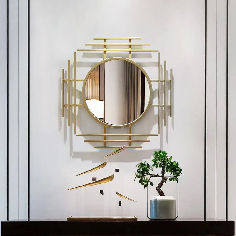 

New Chinese Restaurant Sunglasses Living Room Hanging Mirror Decorative Mirror Background Wall Hanging Light Luxury Entrance