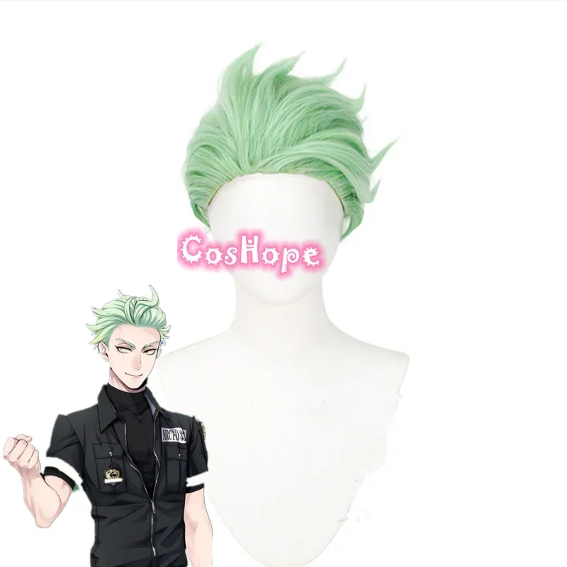 Парик для косплея Sebek мужской короткий зеленый парик аниме парики термостойкие